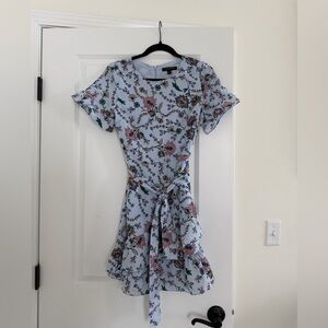 Banana Republic Floral Mini Dress in Light Blue